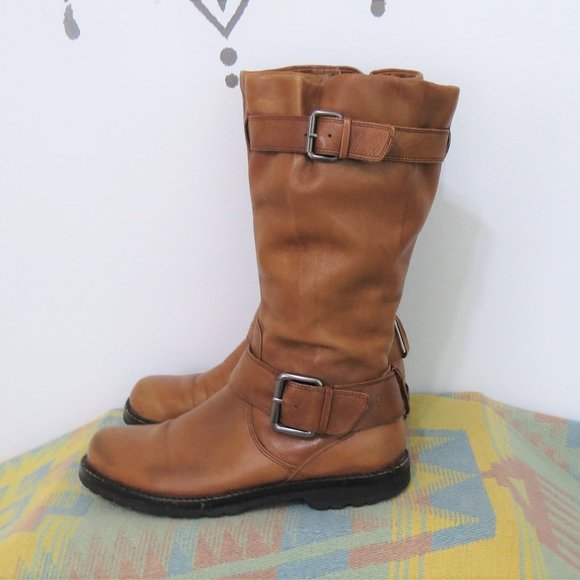 gentle souls Shoes - Gentle Souls Tan Leather Motorcycle Boots 7M